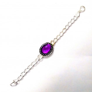 Purple Rugged Big Rhinestone Bracelet Wristlet Wristband Charms Band - Men Women